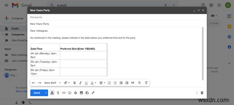 지메일(Gmail) 메일에 표 삽입하는 방법