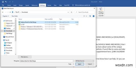 Microsoft Word에서 편지 병합(Mail Merge) 하는 방법 – 엑셀 데이터로 대량 이메일 개인화하기