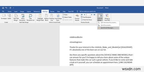 Microsoft Word에서 편지 병합(Mail Merge) 하는 방법 – 엑셀 데이터로 대량 이메일 개인화하기