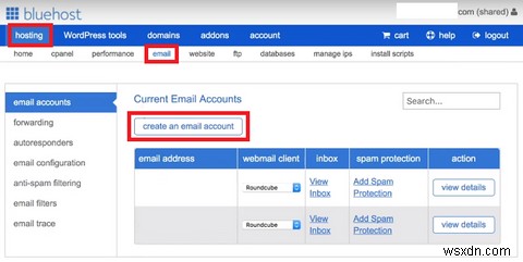 블루호스트(Bluehost) 웹메일 이메일 계정 설정 방법 완벽 가이드