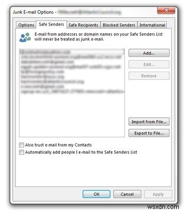 아웃룩(Outlook)에서 이메일 주소 수신 허용 목록(화이트리스트)에 추가하는 방법