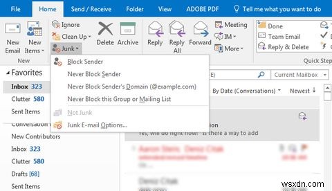 아웃룩(Outlook)에서 이메일 주소 수신 허용 목록(화이트리스트)에 추가하는 방법
