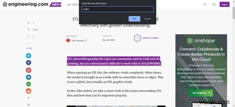 요소 검사 도구와 브라우저 확장 프로그램으로 웹페이지 글꼴 찾는 방법