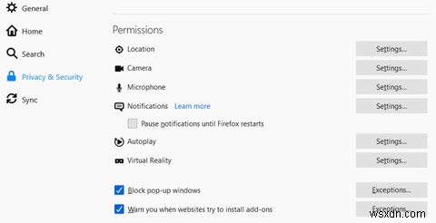 파이어폭스(Firefox)에서 자동 재생 차단 또는 허용하는 방법