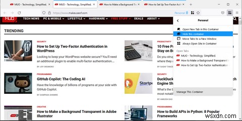 Firefox 멀티 계정 컨테이너 사용법 – 브라우징 활동 분리부터 탭 관리까지