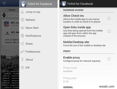 침입적 권한 없는 페이스북 이용법: 안드로이드용  Tinfoil for Facebook  완벽 가이드
