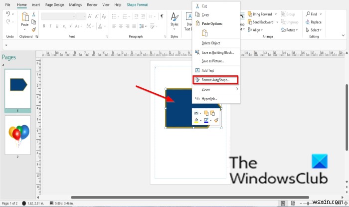 Microsoft Publisher에서 그림 배경 또는 도형을 투명하게 만드는 방법