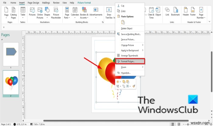 Microsoft Publisher에서 그림 배경 또는 도형을 투명하게 만드는 방법