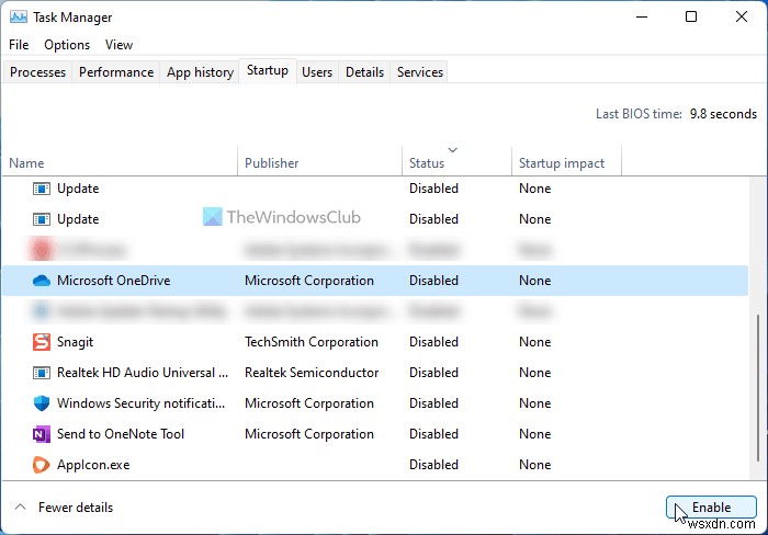 Windows 11/10 시작 시 OneDrive가 자동으로 실행되지 않을 때 해결 방법