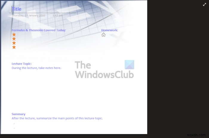 학생을 위한 최고의 무료 OneNote 템플릿 5가지