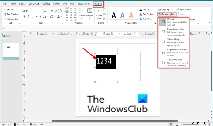 Microsoft Publisher에서 숫자 스타일 적용하는 방법