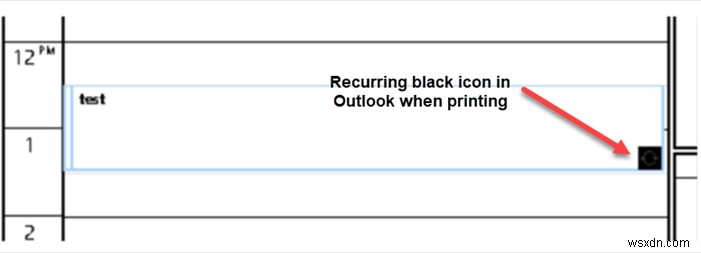 Outlook 일정 인쇄 시 검은색 아이콘 없애는 방법