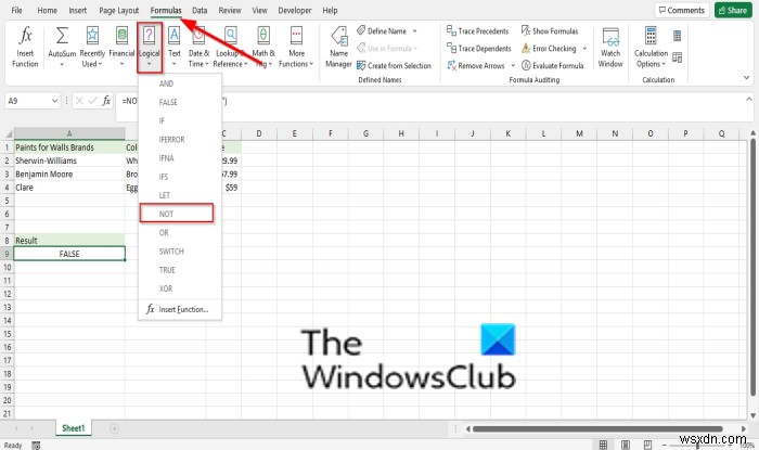 마이크로소프트 엑셀(Microsoft Excel) NOT 함수 사용법 완벽 정리
