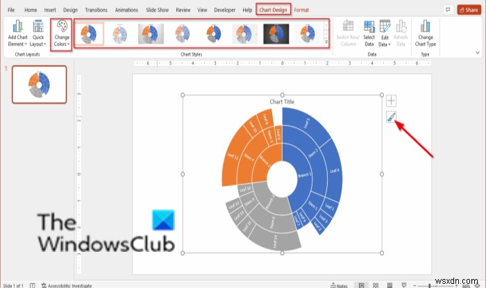 파워포인트(PowerPoint)에서 선버스트 차트 만드는 방법