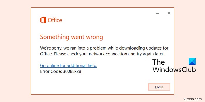 Microsoft Office 업데이트 오류 코드 30088-28, 30016-29 해결 방법
