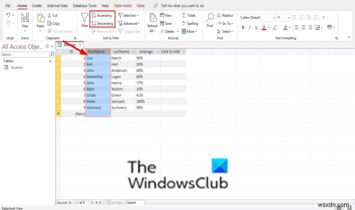 Microsoft Access에서 레코드를 정렬하고 필터링하는 방법