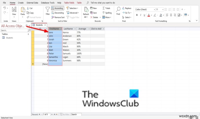 Microsoft Access에서 레코드를 정렬하고 필터링하는 방법
