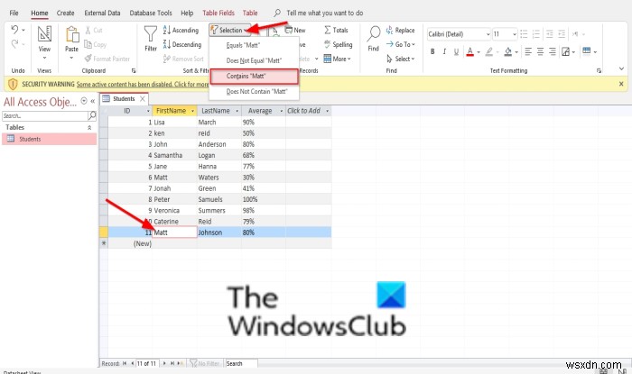 Microsoft Access에서 레코드를 정렬하고 필터링하는 방법
