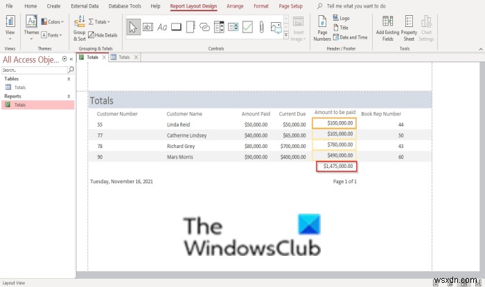 Microsoft Access 보고서에 합계를 추가하는 방법