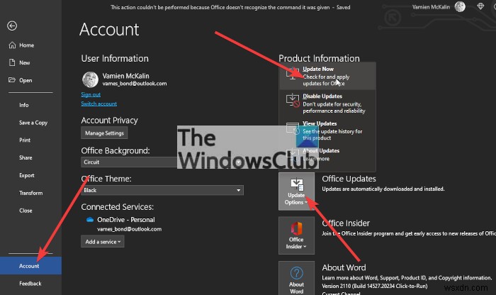 Microsoft Office  받은 명령을 인식하지 못합니다  오류 해결 방법