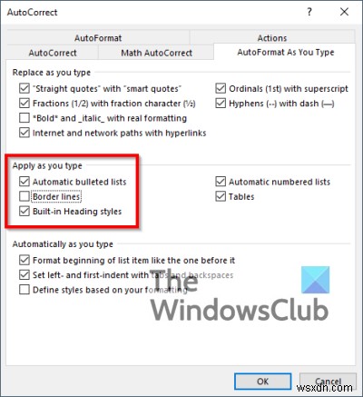 Microsoft Word에서 수평선이 자동으로 생성되지 않도록 설정하는 방법