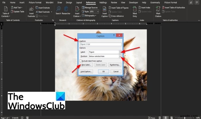 마이크로소프트 워드(Microsoft Word)에서 캡션 삽입하는 방법