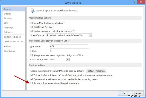 Microsoft Office Word, Excel, PowerPoint 시작 화면(스플래시 화면) 비활성화하는 방법