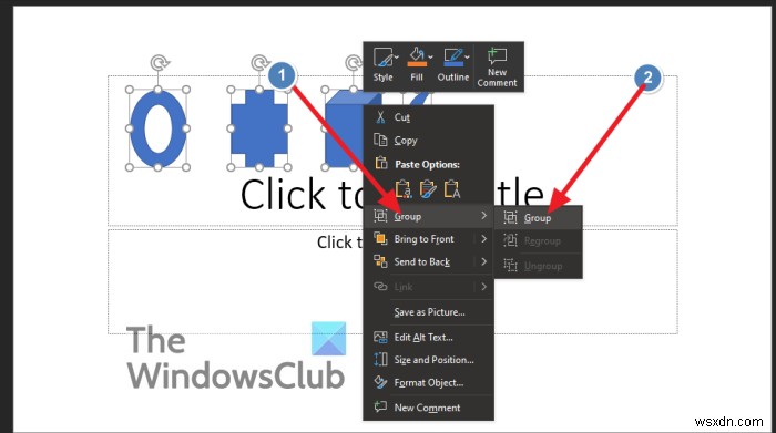Microsoft PowerPoint에서 개체를 그룹화하고 애니메이션을 한 번에 적용하는 방법