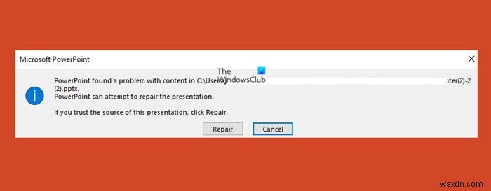 PowerPoint  콘텐츠에 문제가 발견되었습니다  오류 해결 방법