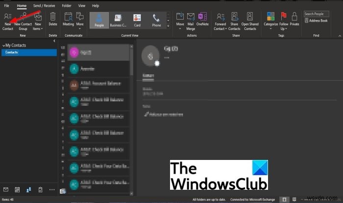 Outlook 365 주소록에 연락처를 추가하는 방법