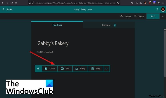 Microsoft Forms 양식에 질문을 추가하는 방법