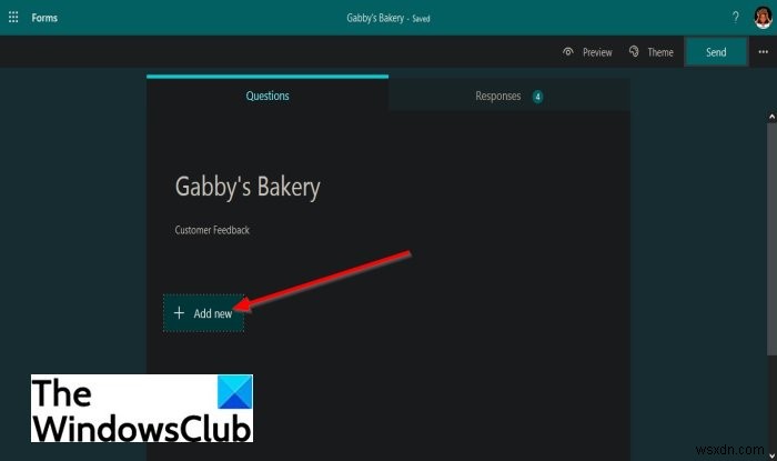 Microsoft Forms 양식에 질문을 추가하는 방법