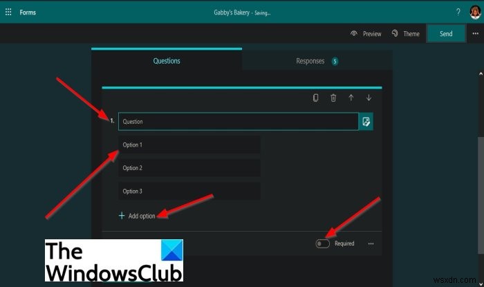 Microsoft Forms 양식에 질문을 추가하는 방법