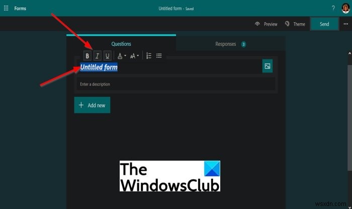 Microsoft Forms에서 텍스트 서식 지정하는 방법 총정리
