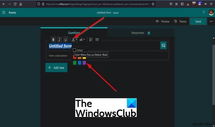 Microsoft Forms에서 텍스트 서식 지정하는 방법 총정리