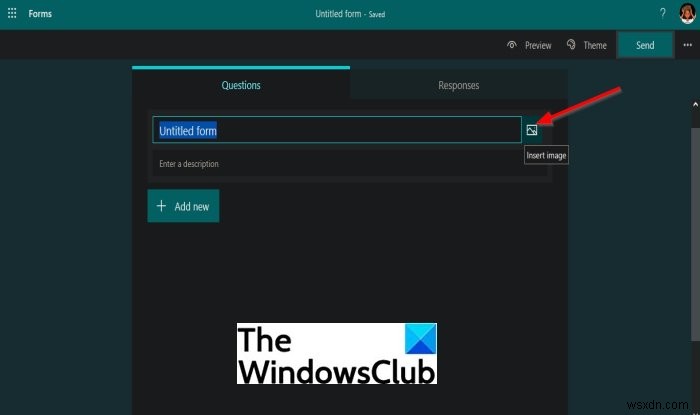 Microsoft Forms 헤더에 이미지 삽입하는 방법