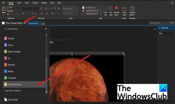 OneNote 전자 필기장 이름, 색상, 위치 변경하는 방법