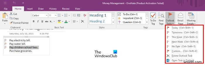 OneNote에서 Outlook 작업 만드는 방법 – 프로젝트 관리와 마감일 알림까지
