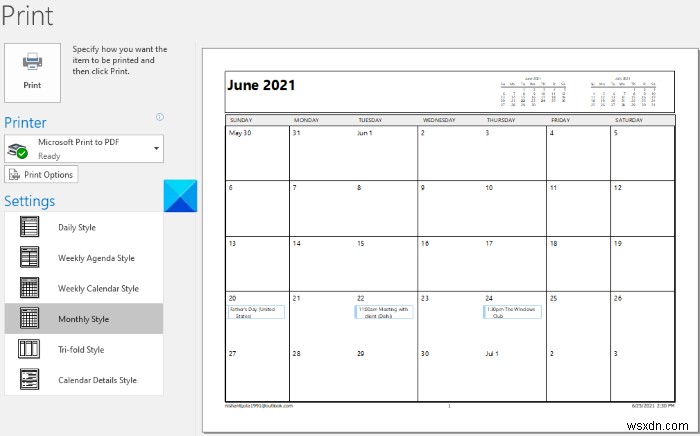 Windows 11/10에서 Outlook 일정 인쇄하는 방법 완벽 가이드