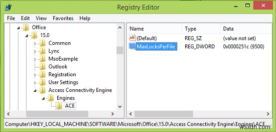 MS Access  파일 공유 잠금 수 초과  오류 해결 방법 – MaxLocksPerFile 레지스트리 값 늘리기