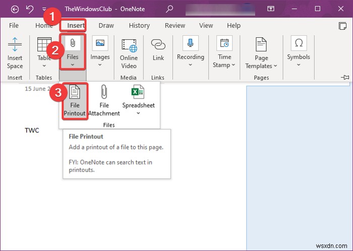 원노트(OneNote) 노트에 워드(Word) 문서 삽입하는 방법