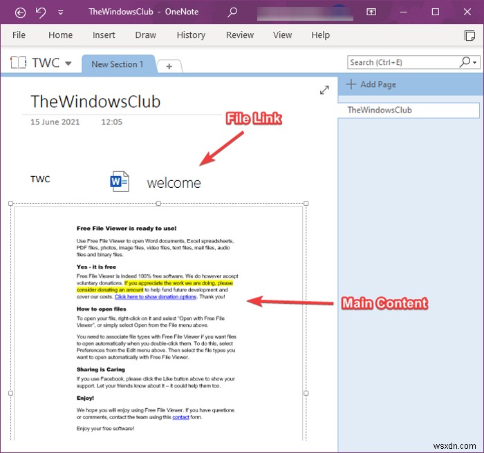 원노트(OneNote) 노트에 워드(Word) 문서 삽입하는 방법