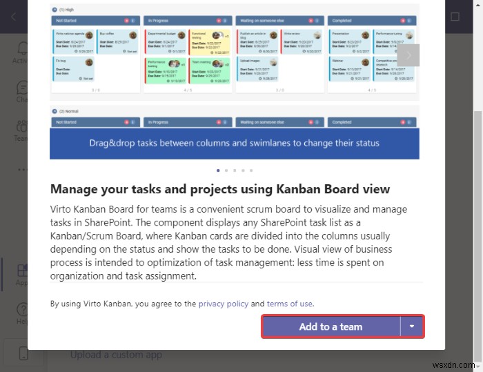 Microsoft Teams에서 칸반 보드 만드는 방법 (Virto Kanban Board 활용)