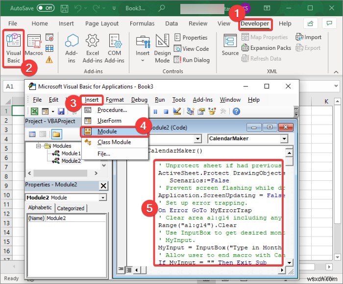 Microsoft Excel에서 달력 만드는 3가지 방법