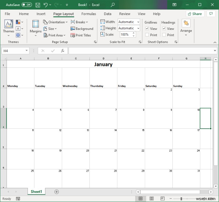 Microsoft Excel에서 달력 만드는 3가지 방법