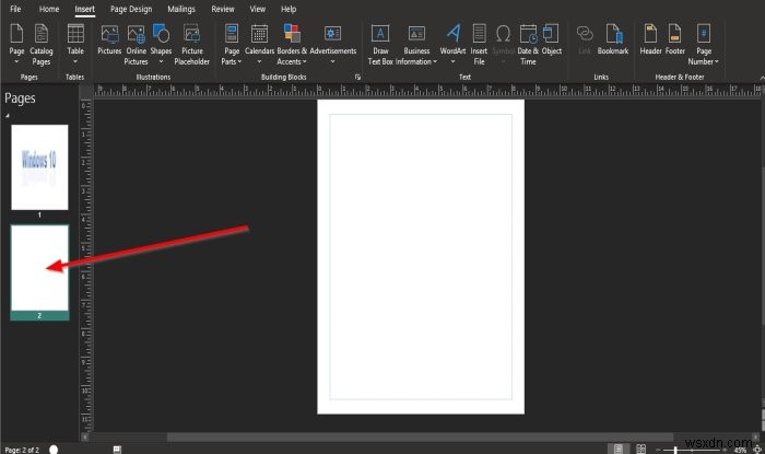 Microsoft Publisher에서 페이지 옵션 사용하는 방법