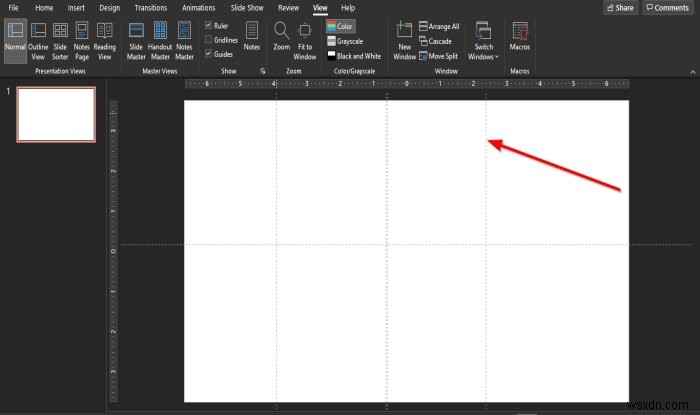 PowerPoint 슬라이드에 안내선(가이드)을 추가하는 방법