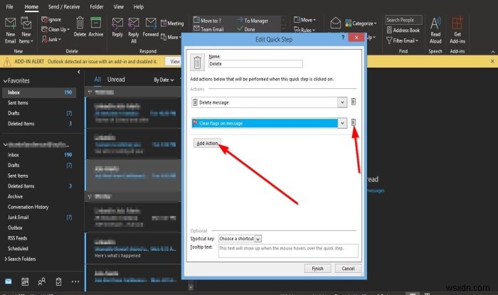 아웃룩(Outlook) 빠른 단계(Quick Steps) 생성, 편집, 삭제하는 방법