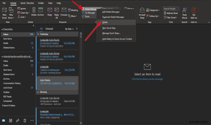 아웃룩(Outlook) 빠른 단계(Quick Steps) 생성, 편집, 삭제하는 방법