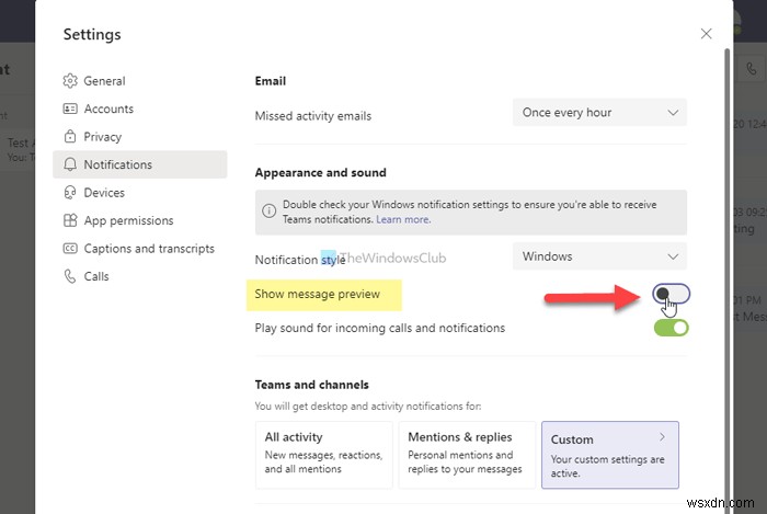Windows 10에서 Microsoft Teams 알림 스타일 변경하는 방법